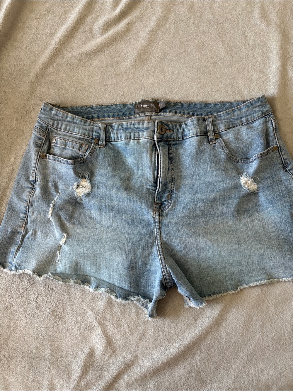 Torrid Distressed Denim Cutoff Shorts